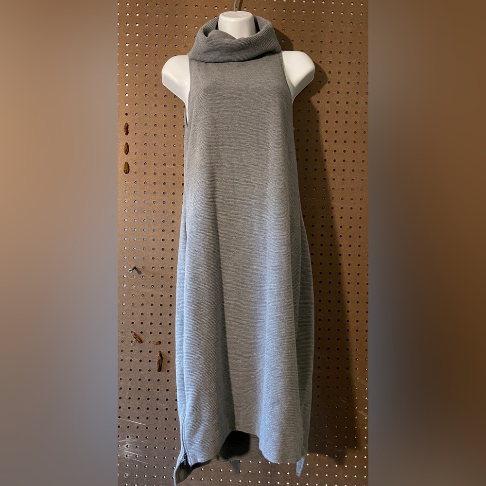 Gray Banana Republic Cowl Neck or turtleneck Knee length Dress with Zippers